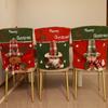 Cartoon Christmas Chair Cover Santa Claus Snowman Elk Seat Cover Chair Protection