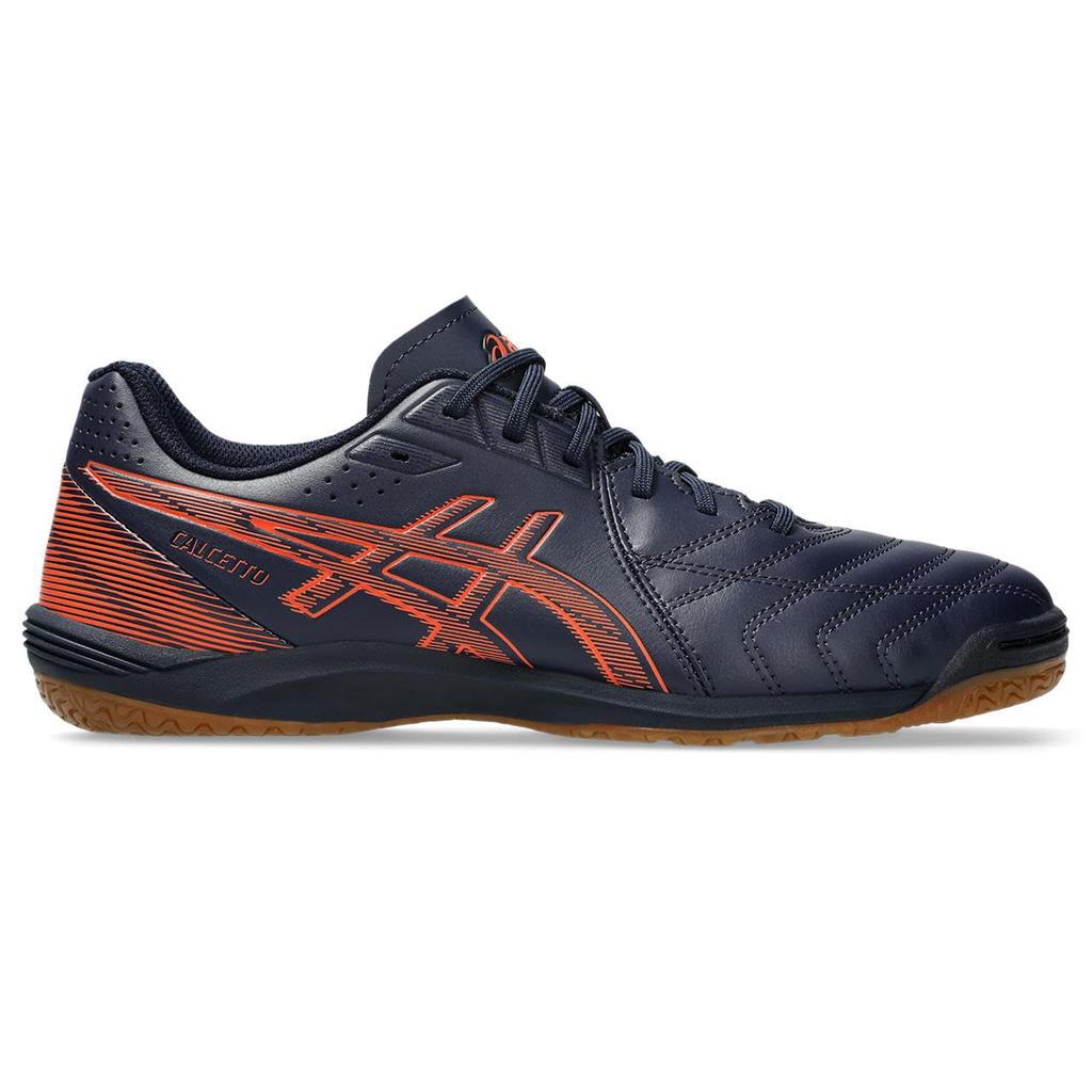 Asics CALCETTO WD 9 Futsal Unisex Size 401 3E Shoes, 1113A037, Adult, (Midnight/Habañero), 28.5 Cm,
