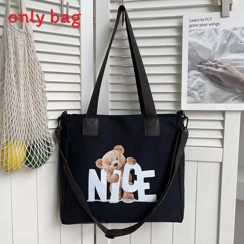 Bolso Tote de Lona Oxford para Mujer con Estampado de Letras Suave para Hombro Uso Diario