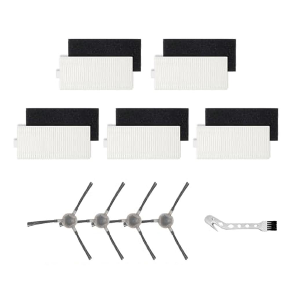 Filters Side Brush Replacement Kit For Lefant M1 / M2 Pro Robot Vacuum 5 Filters + 4 Side Brushes + Cleaning Tool