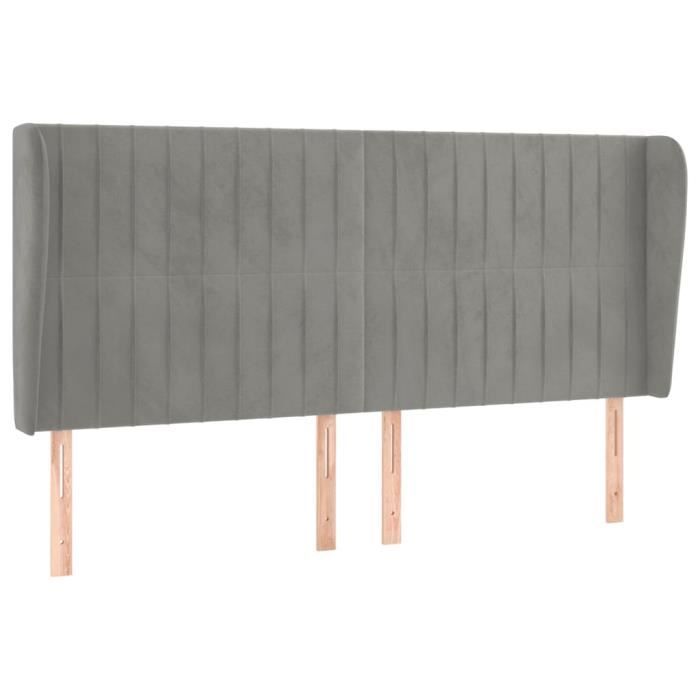 VidaXL Headboard with Ears Light Grey 163x23x118-128 Cm Velvet3118248