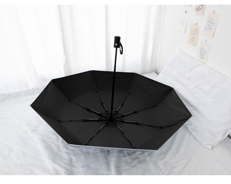 Automatic Korean Folding Umbrella - Anti-UV, Black Glue, Dual-Purpose for Sun and Rain