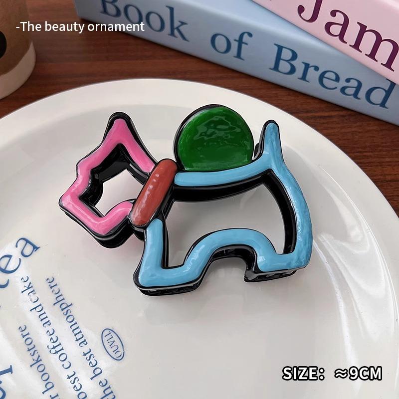 

Wavy Pearl Color-blocking Grab Clip Large Shark Clip Hair Clip Women s High-end Hair Accessory рожевий/синій