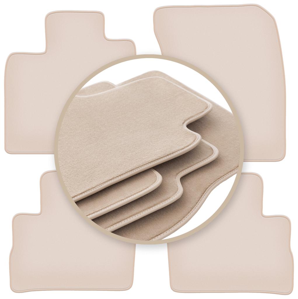 PREMIUM beige floor mats for: Nissan Qashqai III mHEV SUV 2021-