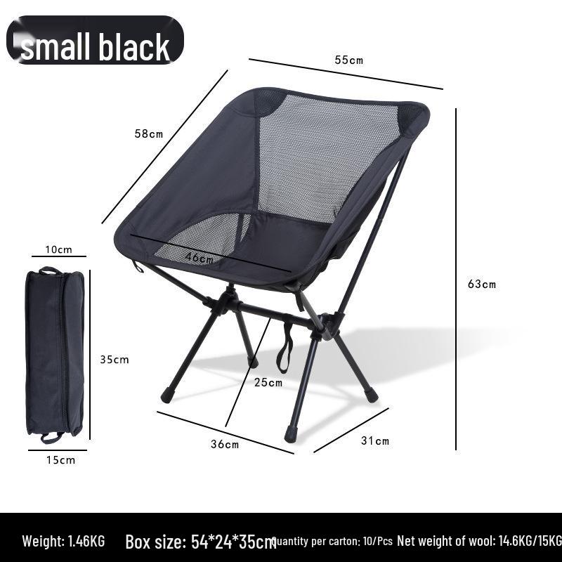 High-Back Reclining Portable Folding Chair for Camping, Sketching, and Fishing