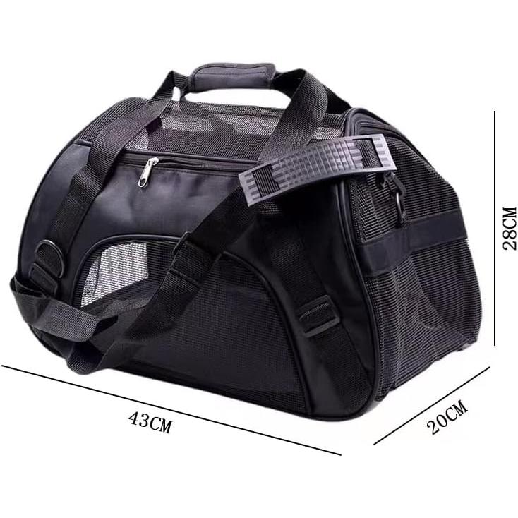 Carry bag, pet carrier, for cats and small dogs, shoulder bag, 5kg load capacity, breathable, foldable, going out, traveling, going to the hospital,
