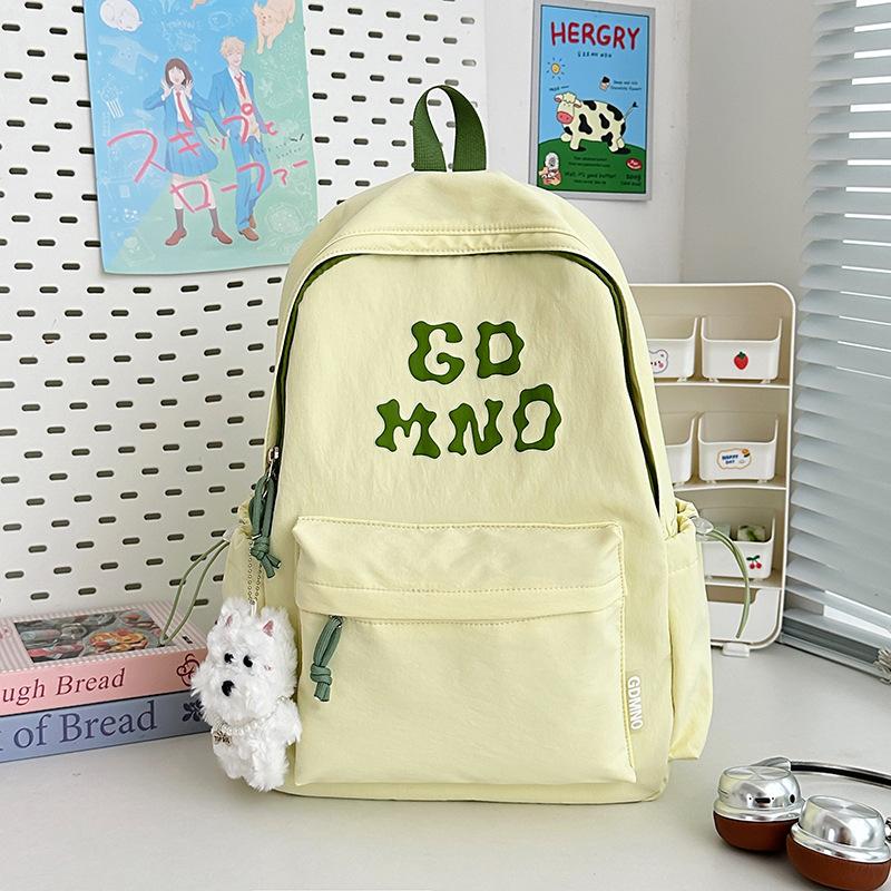 Schoolbag1011 New Simple Letter Korean Version Casual and Sweet Student Class School Bag Lightweight Versatile Large Capacity Backpack