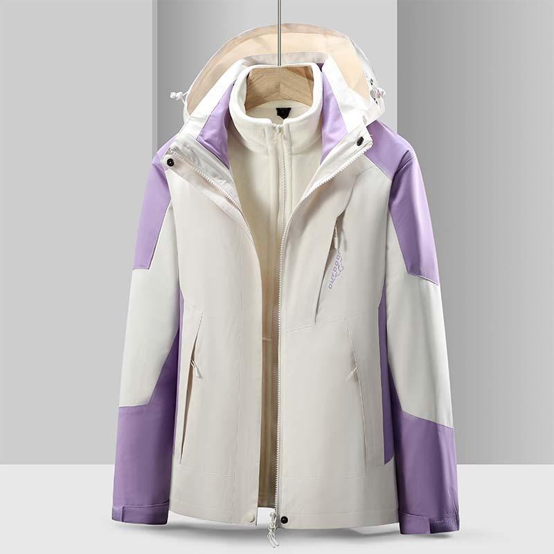 Winter Outdoor Sports Hardshell Men's and Women's Two-piece Three-in-one Men's Coat Windproof Waterproof Mountaineering Clothing