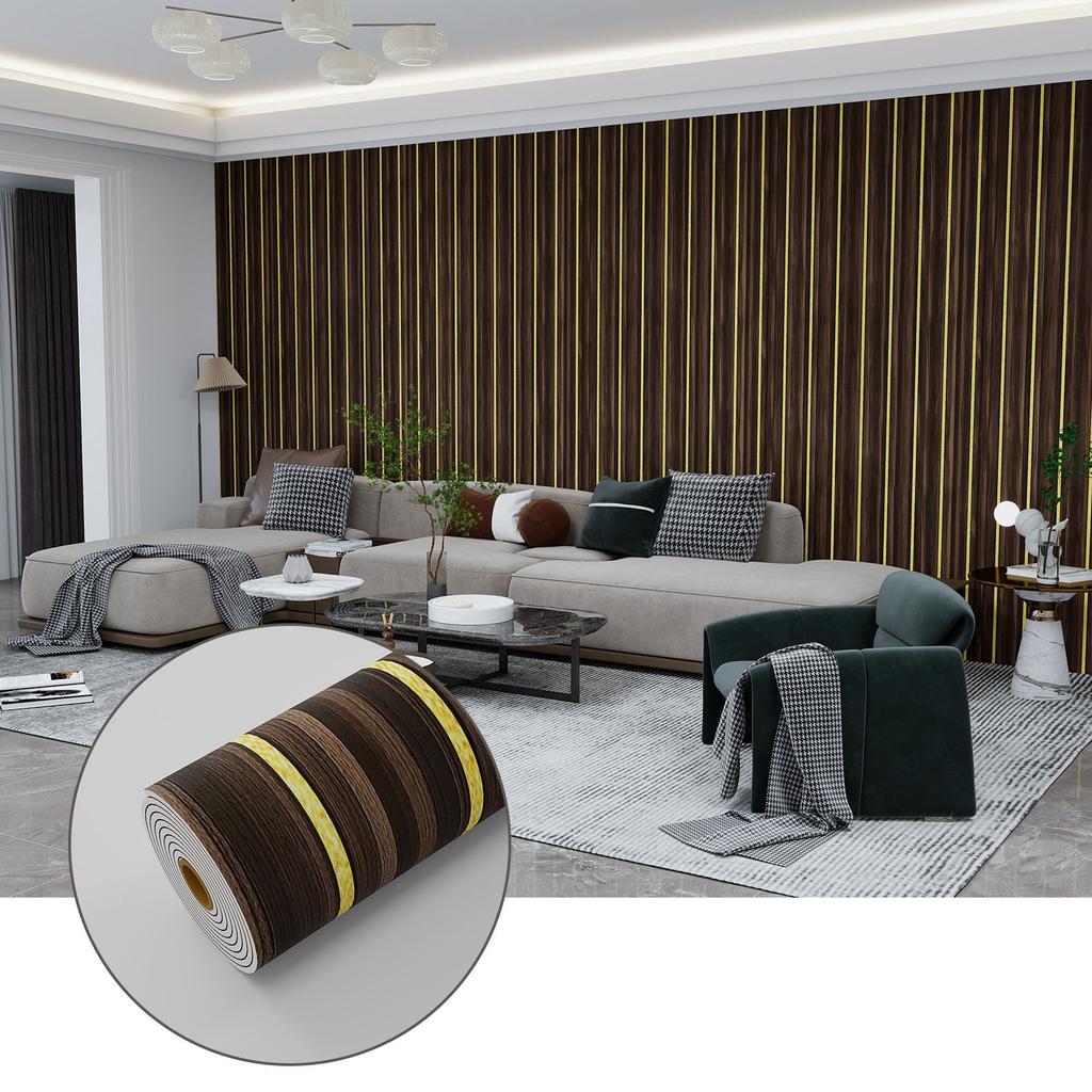 Thickened Faux Grille Self-Adhesive Fluted Panel Wallpaper Waterproof MoistureProof Home Accent Wall Renovation Sticker