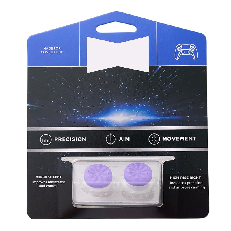 

2 шт. Накладки-удлинители для рукояток, колпачки, накладки на стики для большого пальца для геймпада, контроллера игровой консоли PS4 PS5, запчасти Purple Transparent
