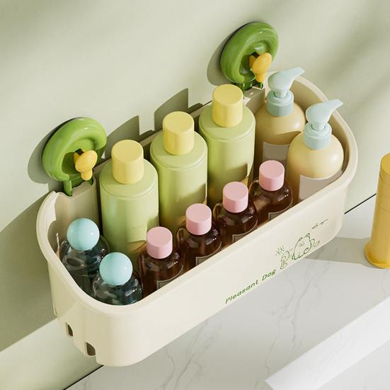 Bathroom Storage Rack with Suction Cup Large Capacity Strong Load-bearing