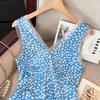 Spicy Girl Fresh Floral A-line Slimming Vest Dress for Women - 2025 Summer Collection