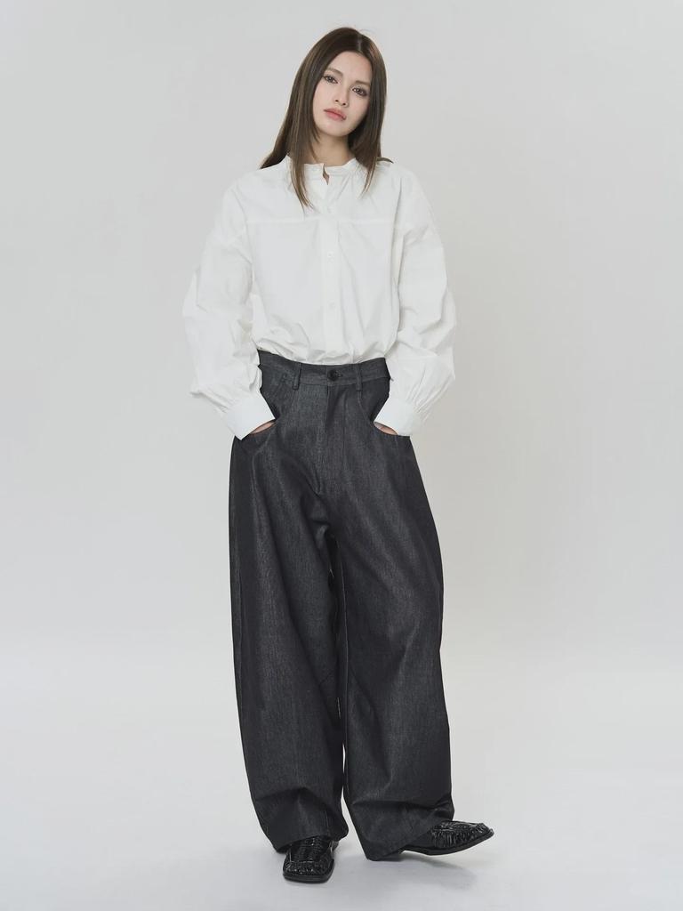 Louvre Korean Style Lantern Sleeve Round Neck Loose Shirt - Spring Fashion for Women