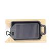 ZISIZ Rectangular Striped Cast Iron Grill Roasting Pan
