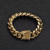 Geometric Fine Fashion Jewelry Personalized Pvd 18k Gold Plated 316l Stainless Steel Anti Non Tarnish Men's Cuban Link