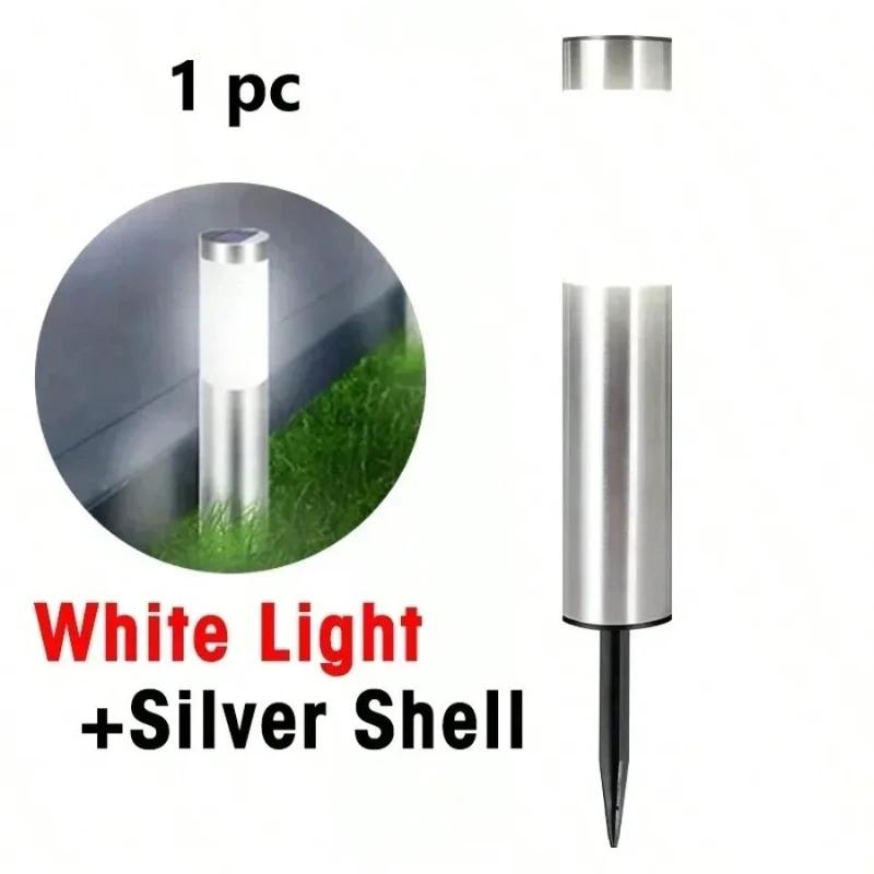 Rechargeable LED Cylinder Lights - Solar-Powered Stainless Steel Pillars for Pathways