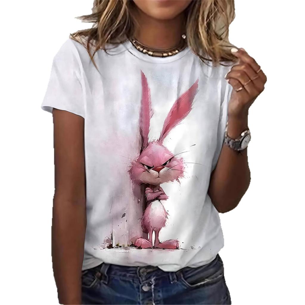 Stylish Simple Short-sleeved Women's Printed Versatile Top Casual T-Shirts Women’s