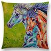 Oil Painting Animals ELK Cushion Cover Deer Lion Dogs Fox Bird Horse Sofa Throw Pillow Case
