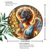 Metal Wall Art Poster Angel Wreath Round Christmas Home Decor Gift
