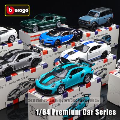 Bburago 1:64 Porsche 911 GT2 RS LAMBORGHINI Sian Fkp 37 Mustang GT500 Car Model Collection Kids Xmas Gift Toys for Boys Ferrari
