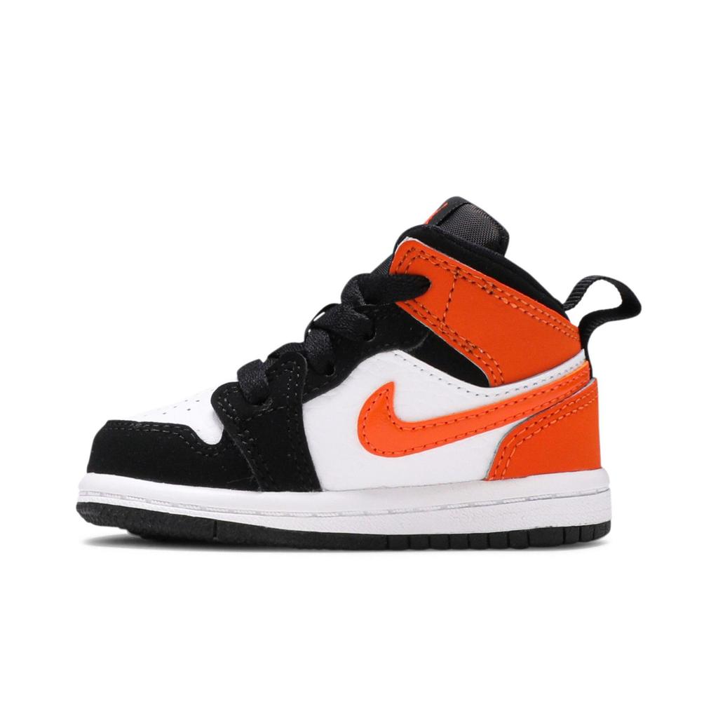 Air Jordan 1 Mid Toddler 'Shattered Backboard' (Unisex) Black / Starfish / White Toddler Shoes 640735 058