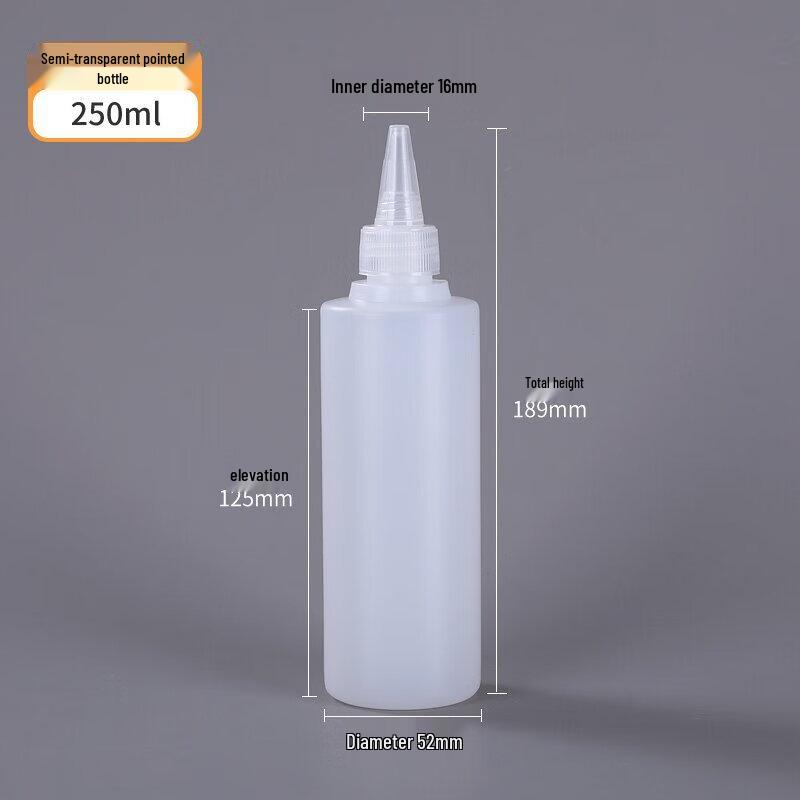 250ml PE Translucent Pointed Nozzle Squeeze Bottles (10-Pack)