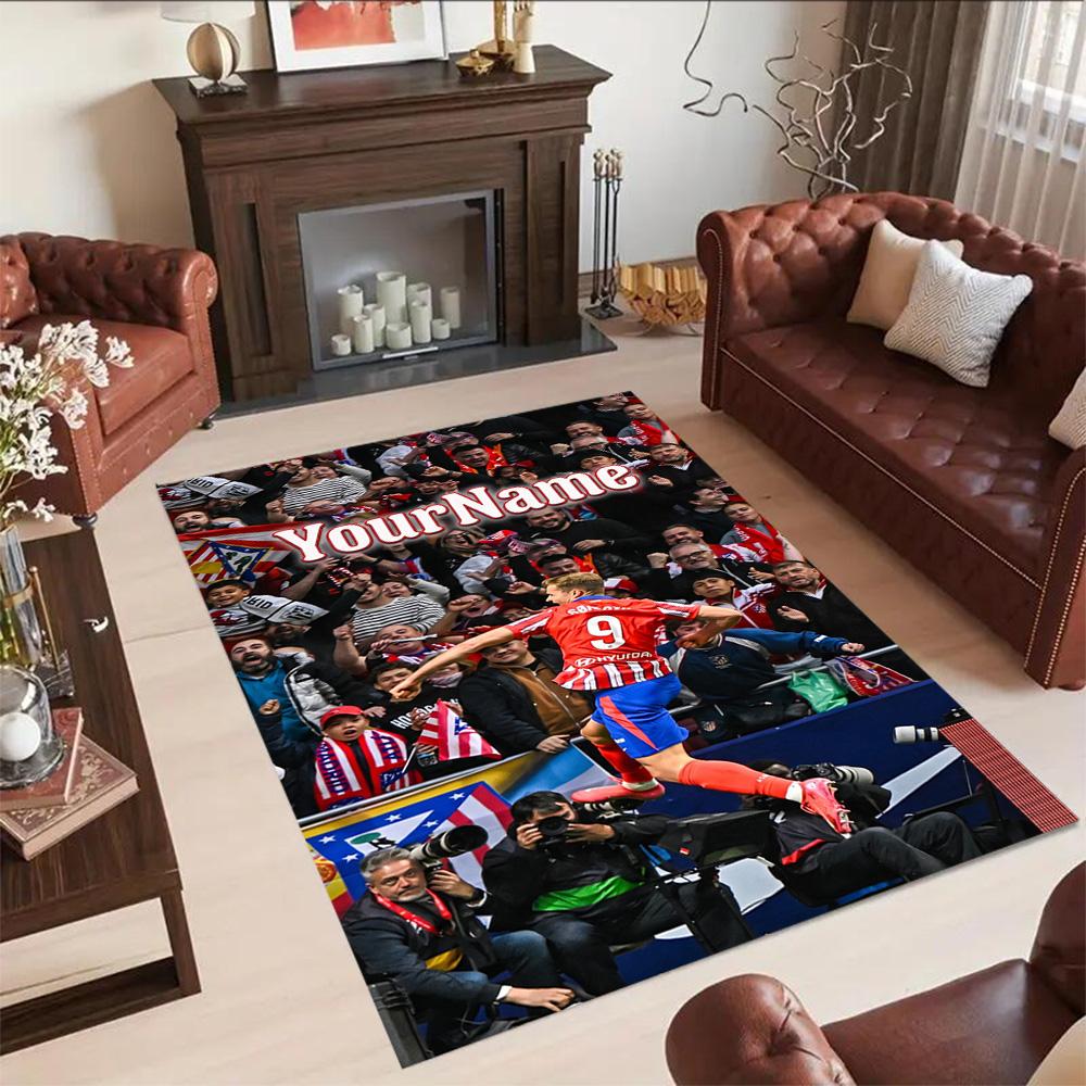 Atletico Madrid Customize Your Name Floor Rug Office Rug Suitable for Dormitory Hallway Entryway Decorate room Anti-slip Rug Office home decor