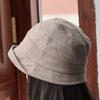 New Rolled-brim Bucket Hat Women's Autumn and Winter Small Edge Woolen Basin Hat Retro Rolled-edge Casual Hat Slim Warm Sun Hat
