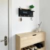 Handcrafted Wooden Wall Hanging Mail Key Shelf With Storage Pockets And Hooks Wall Mounted Letter Holder