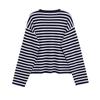 European and American style, new women's clothing, fashionable, versatile, cross-border foreign trade wholesale striped knitted sweater