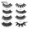 3/5/16 Paar natürliche lange falsche Wimpern dramatische flauschige 3D-Nerzwimpern Wispy Großhandel Wimpern dick weich