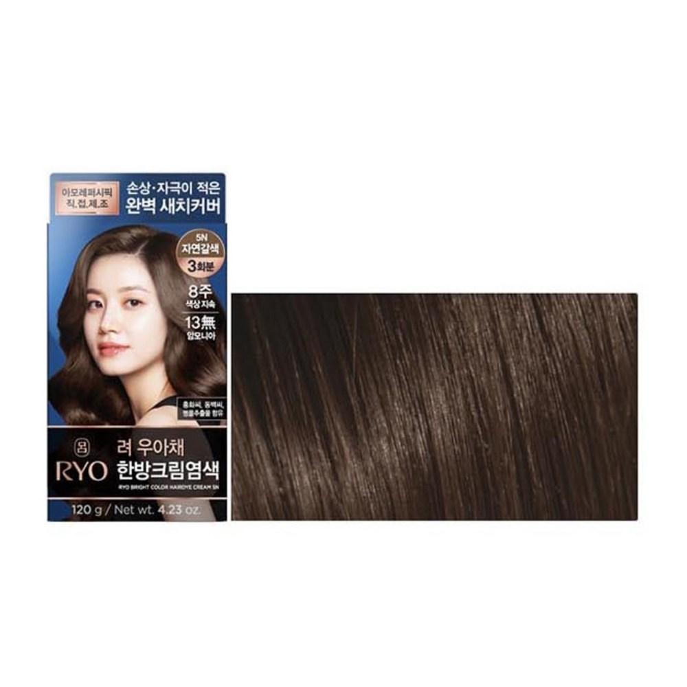 Ryo Uachae Stylish Gray Gray Cream Hair Dye, 5N Natural Brown, 1 Piece
