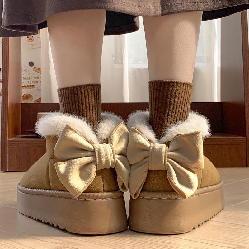 Women's Winter Thick Sole Height-Boost Fleece-Lined Snow Boots for Outdoors