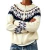 Women's Cardigan Sweater Round Neck Button Up Retro Loose Fit Knit Coat for Fall Winter