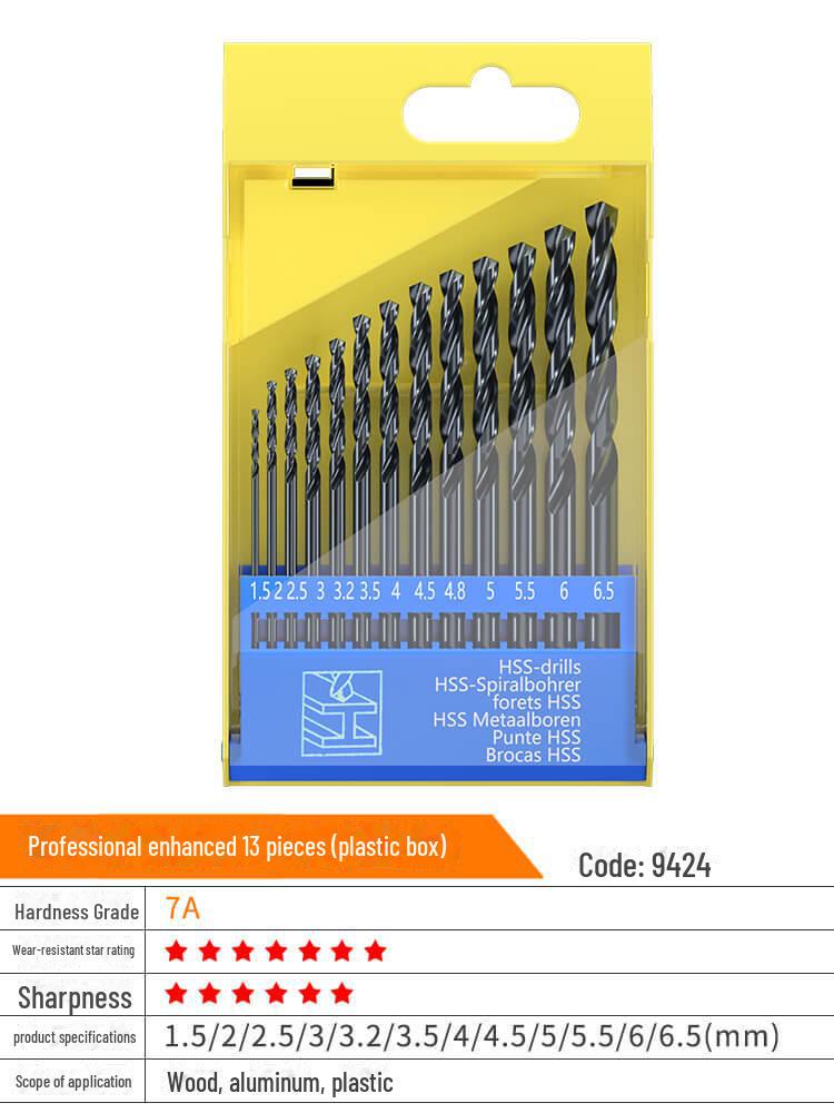 Huhao Cobalt Alloy Twist Drill Bit Set for Electric Hammer and Stainless Steel.