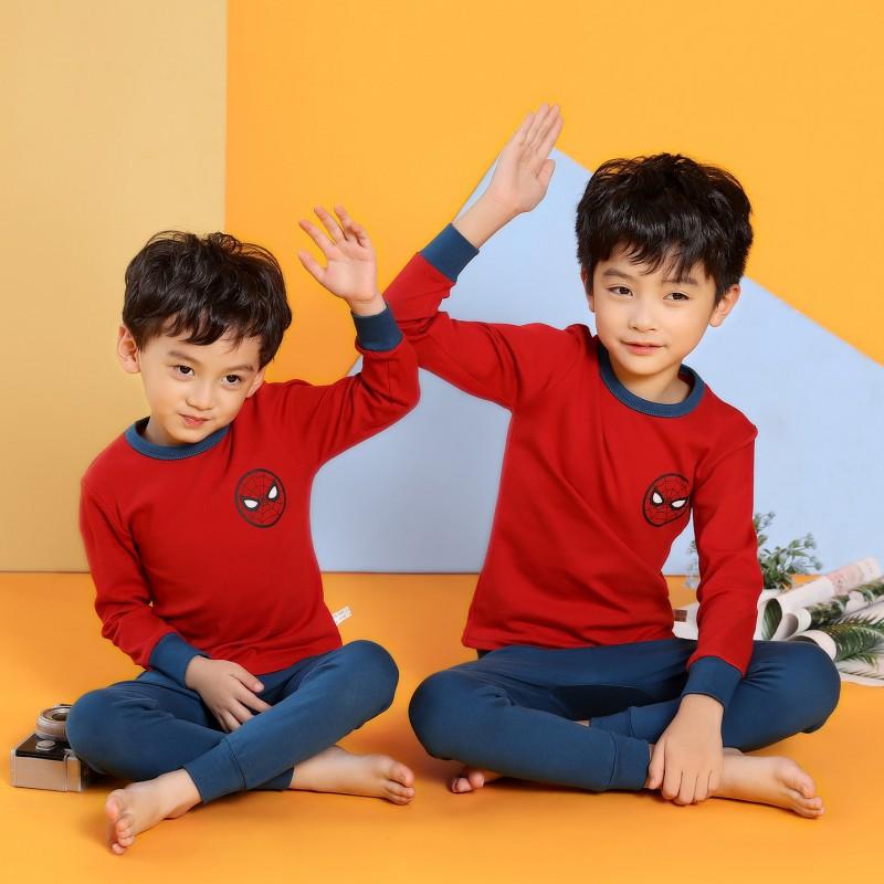 Kids Cotton Thermal Underwear Set Boys Girls Long Johns Pajamas Soft Base Layer 3-8 Years