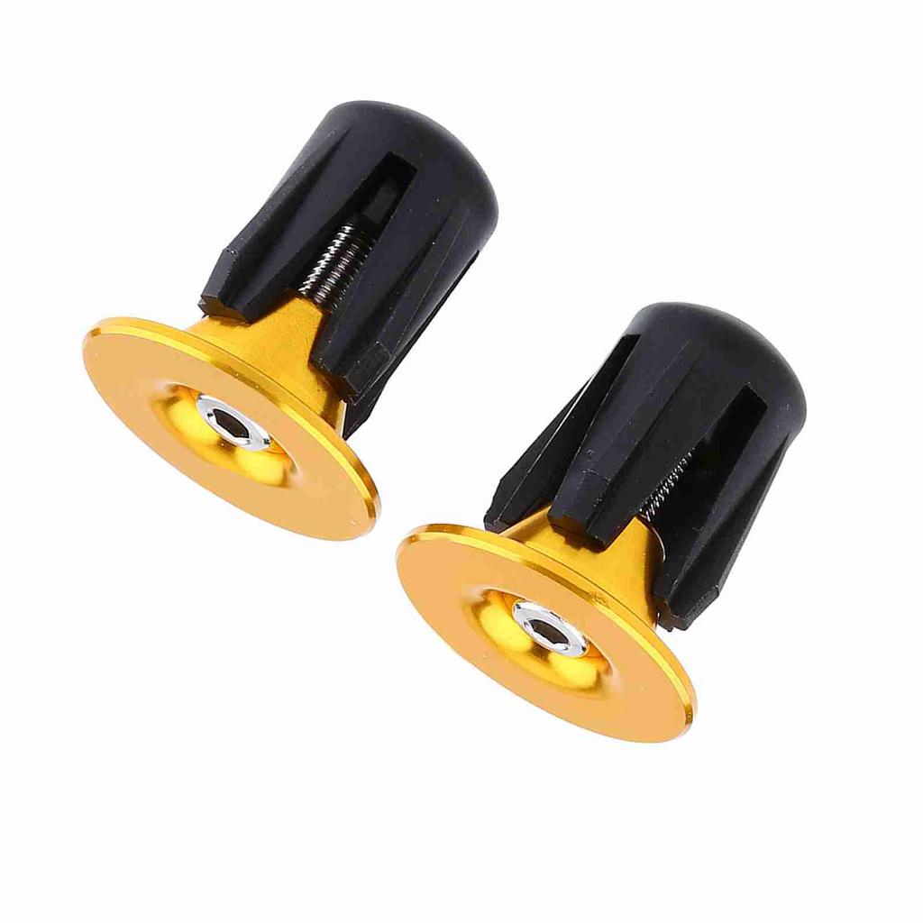 2 ks barevných hliníkových řídítek na kolo, rukojeti řídítek, koncovky a krytky (Zlato)