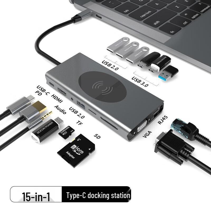 Beiduo Yang 15-in-1 USB 3.0 Hub & M.2 SSD Enclosure with Wireless Charging