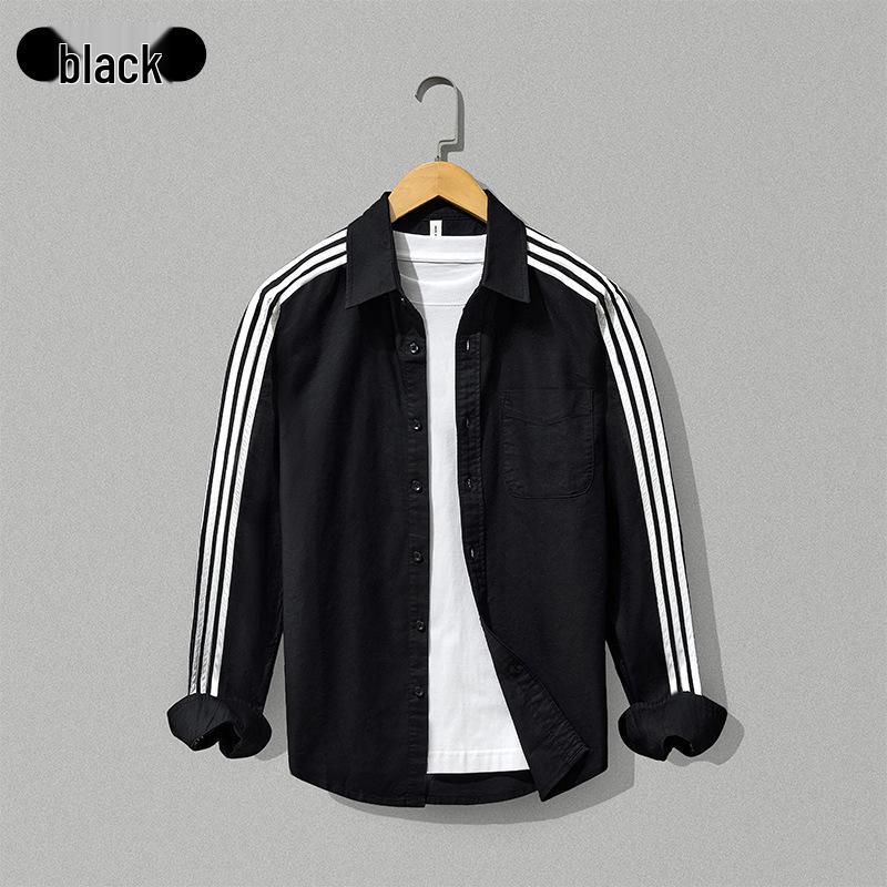 

8988 Men s Slim Fit Casual Shirt - Black & White Striped Cotton XXL чёрный