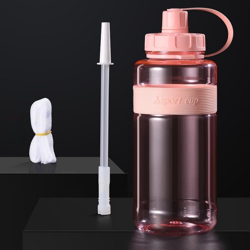 Large-capacity Outdoor Portable Sports Fitness Plastic Cup Space Flask High-temperature Resistant Straw Plastic Cup