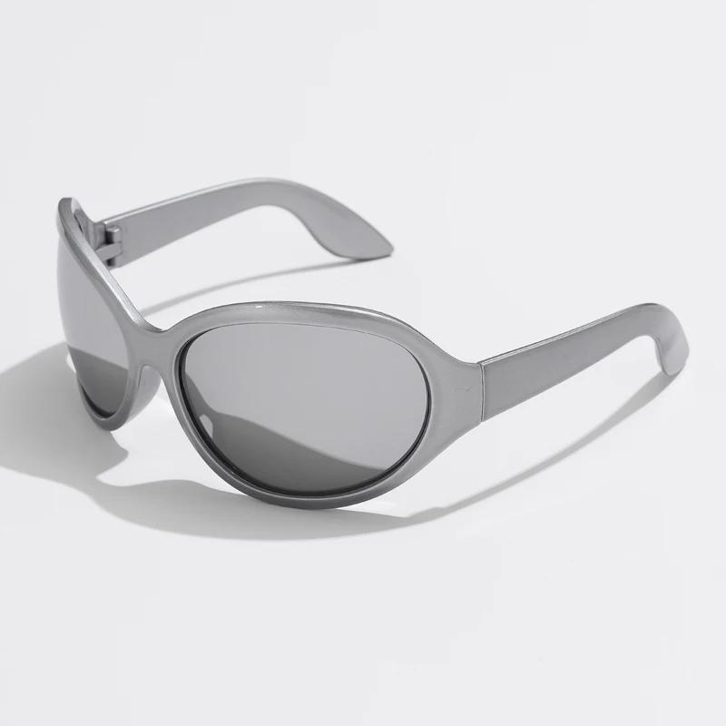 Fashion Brand Y2K Punk Sunglasses New Women Men Oval Sports Sun Glasses Female Oversized Black Shades Eyewear UV400