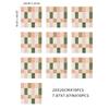 10Pcs Retro Pink&Green Vinyl Tile Stickers PVC Wear-resistant Wall Stickers DIY Peel&Stick Backsplash Panel Home Decor