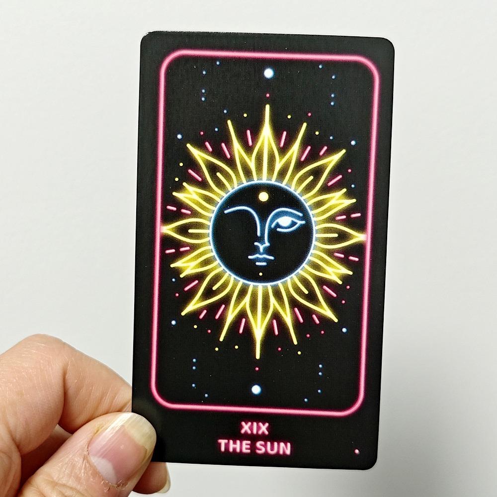 10.3*6cm Simple Modern Minimalist Tarot Deck Neon-Inspired Rider-Waite 78 Pcs Cards for Beginners and Professionals