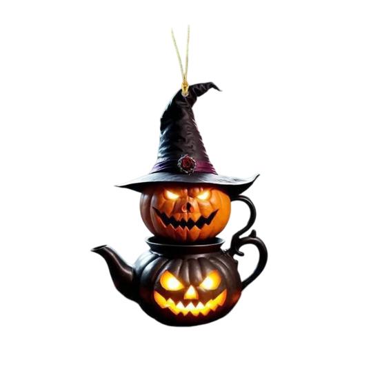 Automobile Pendant Lightweight Acrylic Rearview Mirror Decoration 2D Pumpkin Design Safety Anti-Blocking Cat Pendant