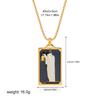 New Design Colorful Enamel Tarot Cards Pendant Necklaces  18K Gold Plated Sun Star Moon Box Chain Choker Jewelry for Women