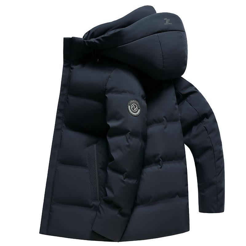 Kışlık Erkek Kaz Tüyü Mont İş Günlük Kalınlaştırılmış Soğuğa Dayanıklı Kapüşonlu Orta Boy Erkek Kaz Tüyü Mont