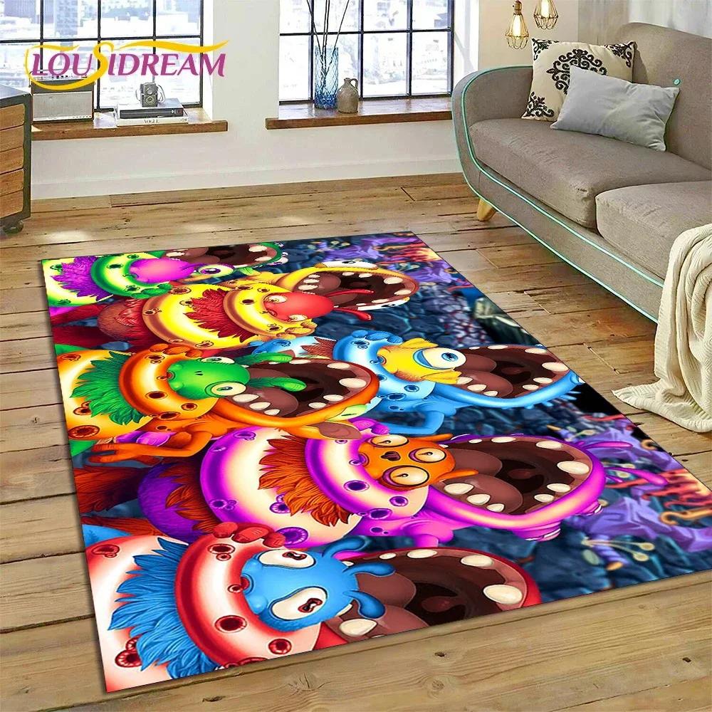 3D-Spiel „My Singing Monsters“ Cartoon-Teppich für Schlafzimmer, Wohnzimmer, Zuhause, Sofa-Dekoration, Kinderspiel, große Dekor-Bodenmatte
