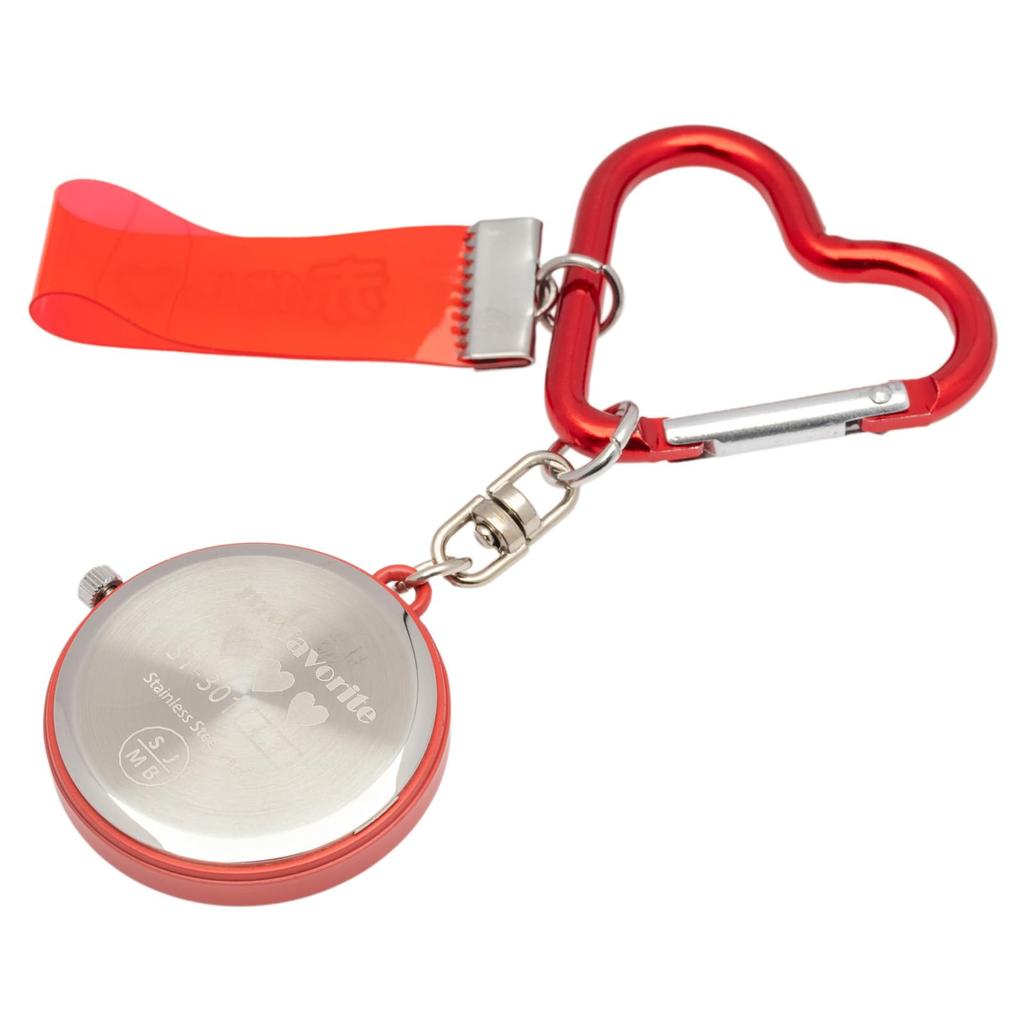 FIELD WORK Analog Carabiner Charm Keychain for Women, Red, ST301-3