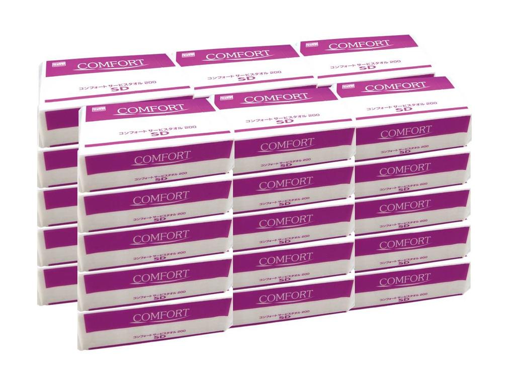 Crecia Comfort Service Towel SD Medium Size 200 X 30 Packs 37135 [Case Sales] Sheets/pack