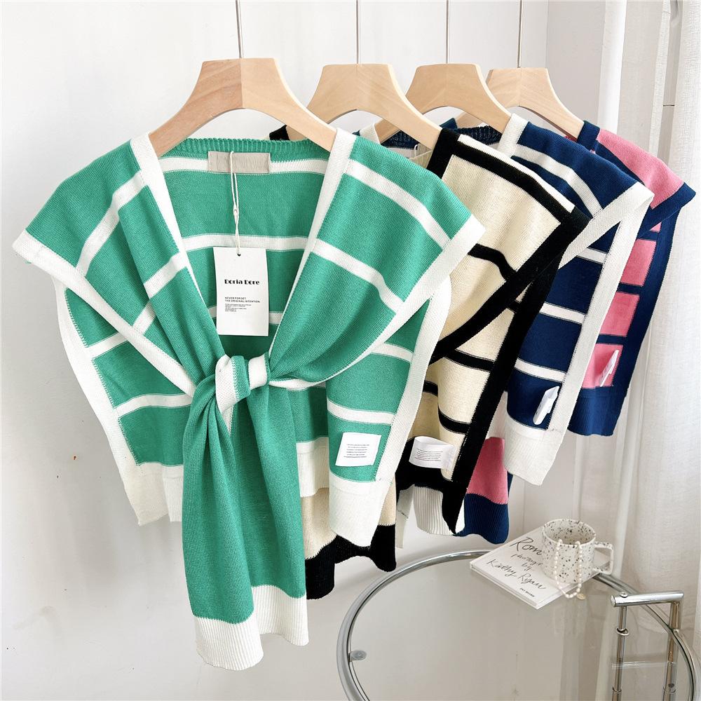 Eșarfă nouă pentru umăr, șal, guler fals pentru femei, eșarfă de protecție pentru umeri, cu aer condiționat, decorare pentru camisole, combinată cu nod de protecție a gâtului